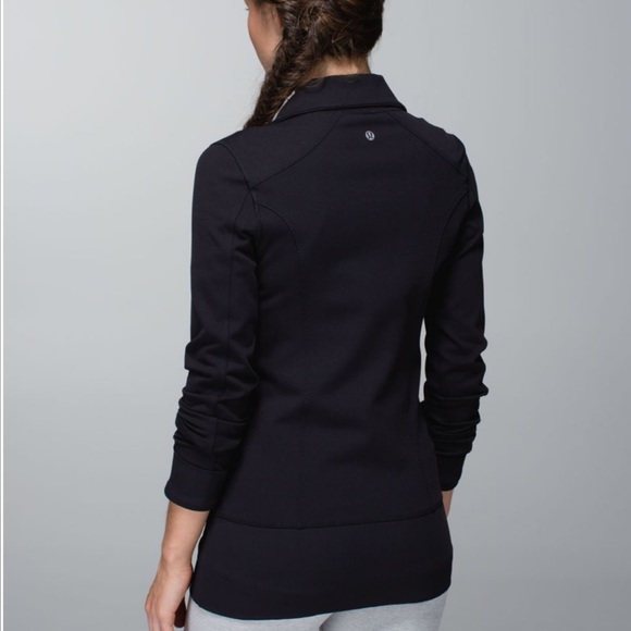Lululemon Nice Asana Jacket Double Zipper Full Zip Size 2 Black Lion Full Length - Picture 12 of 12